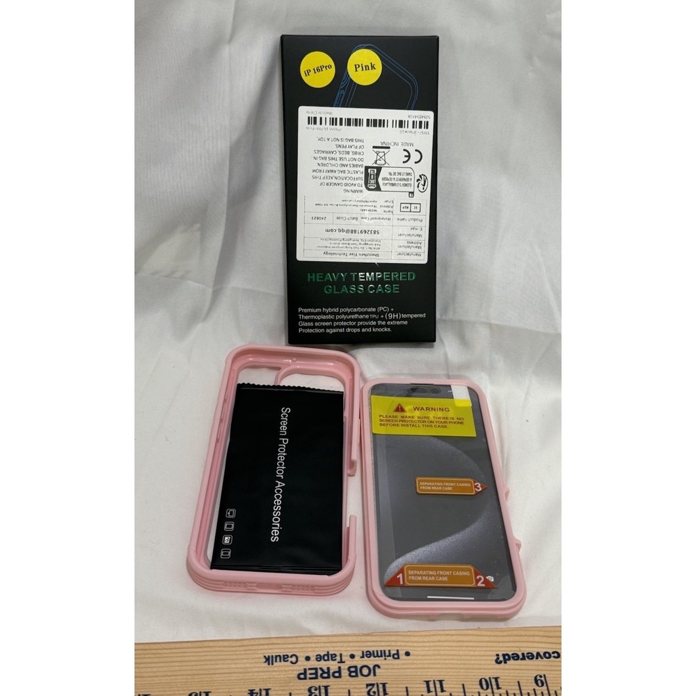 For iPhone 16 Pro Magnetic Case Shockproof & Screen Protector Pink New